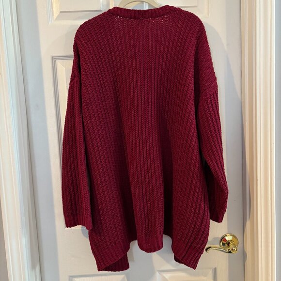 Torrid Red Metallic Lurex Knit Cardigan - Picture 4 of 7